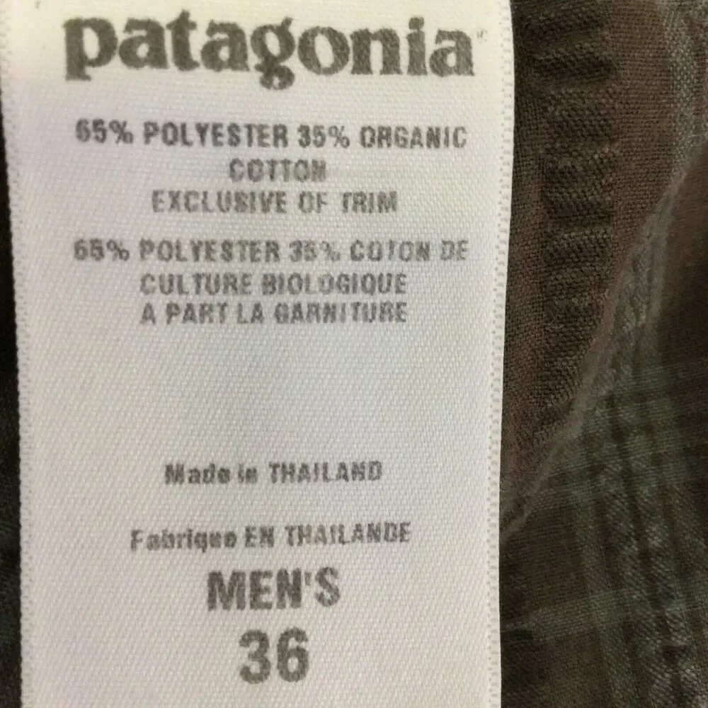 Patagonia Mens Organic Cotton Seersucker Textured Plaid Shorts Brown Size 36 - Picture 8 of 10